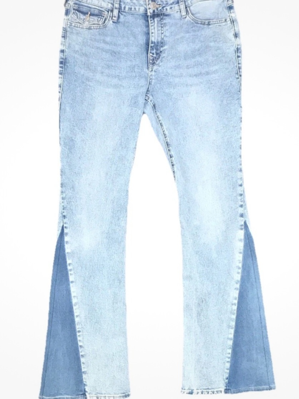 True Religion Women’s Joey Mid-Rise Flare Stretch Two-Tone Jeans Size 30 - Picture 7 of 13